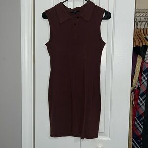 Brown collared dress